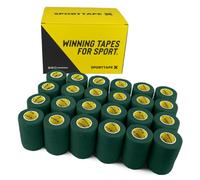 SPORTTAPE Self-Adhesive Cohesive Bandage, 24 Rolls 7.5cm x 4.5m, Dark Green