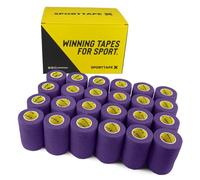 SPORTTAPE Self-Adhesive Cohesive Bandage, 24 Rolls - 7.5cm x 4.5m, Purple