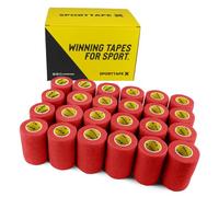 SPORTTAPE Self-Adhesive Cohesive Bandage, 24 Rolls - 7.5cm x 4.5m, Red