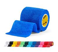 SPORTTAPE Self-Adhesive Football Sock Tape | 5cm x 4.5m - Blue | Cohesive Bandage Sock Wrap, Shin Pad Tape | Goalkeeper Wrist Tape & Football Ankle Tape | Pet & Vet Wrap for Dogs, Horses - Single Roll