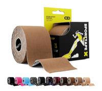 SPORTTAPE Skin Tones Kinesiology Tape, 5cm x 5m, Light Brown - Waterproof & Hypoallergenic Kinetic Physio Tape for Muscle Injury Recovery, Sports Strapping, Joint Support & Blisters, Single Uncut Roll