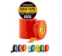 SPORTTAPE Sock Tape - 6 Rolls, Orange - 1.9cm x 20m, PVC Insulating Tape | Football, Soccer & Rugby - Holds up Football Socks, Shin Pads & Shin Guards | Secures Lifting Blocks, Boots & Ear Taping