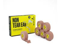 SPORTTAPE Tan EAB Fabric Strapping Tape - 2.5cm x 4.5m, 6 Rolls | Plaster Tape for Finger & Toe Taping, Holding Dressings, Splinting | Non-Tear Elastic Adhesive Bandage for Sport, Medical, First Aid