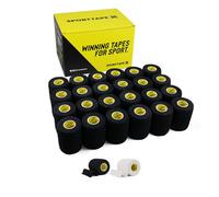 SPORTTAPE Tear EAB Tape, 24 Rolls - 7.5cm x 4.5m - Black - Rugby Strapping
