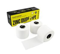 SPORTTAPE Zinc Oxide Tape - 3 Rolls - 5cm x 10m | White Sports Tape | For Shoulder, Knee, Blisters Prevention | Rugby & Football, Sports Injuries