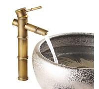 SportTent Waterfall Sink Mixer Tap Spout Tall Bathroom Kitchen Countertop Faucet Taps Antique Brass Finish Retro (B)