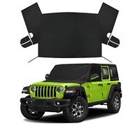 sportuli Windshield & Front Side Window Snow Cover Replace for Jeep Wrangler/Jeep Gladiator, 600D Oxford Cloth Frost Guard Windshield Cover with Mirror Cover for Snow Rain Hail Protection (Wrangler)
