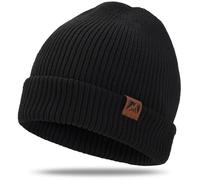 sportvibe Knit Cuffed Beanie for Men and Women, Stretchy Soft Warm Daily Cuffed Unisex Winter Fisherman Hats, Gifts for Women/Men/Him/Dad,Black