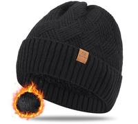 sportvibe Knit Cuffed Beanie for Men and Women, Stretchy Soft Warm Daily Cuffed Unisex Winter Fisherman Hats, Gifts for Women/Men/Him/Dad,Black
