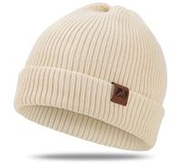 sportvibe Knit Cuffed Beanie for Men and Women, Stretchy Soft Warm Daily Cuffed Unisex Winter Fisherman Hats, Gifts for Women/Men/Him/Dad,White