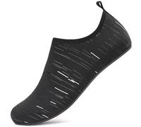 sportvibe Water Shoes Beach Shoes Lightweight Barefoot Aqua Quick Dry Breathable Swim for Women Men Surfing Running Driving Pool Yoga (Black White,4 UK/37 EU)