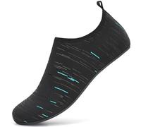 sportvibe Water Shoes Beach Shoes Lightweight Barefoot Aqua Quick Dry Breathable Swim for Women Men Surfing Running Driving Pool Yoga (Black Cyan,12.5 UK/47 EU)