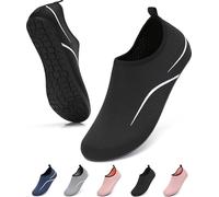 sportvibe Water Shoes Women Beach Shoes Men Lightweight Swim Barefoot Quick Dry Breathable Aqua Shoes for Surfing Running Driving Pool Yoga (Black,7.5 UK/41 EU)