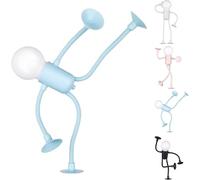 Sporty Buddy Bulb Man Night Light, Suction Cup Flexible Stress Relief Ornament, for Desk Decor & Mood Lifting