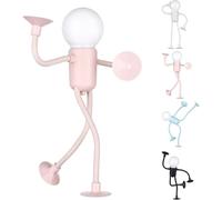 Sporty Buddy Bulb Man Night Light, Suction Cup Flexible Stress Relief Ornament, for Desk Decor & Mood Lifting