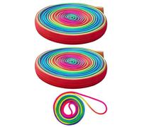 Sporty Elastic Rubber Rope Pack with Tuck Rope, Ribbon - Children's Rainbow Jump Rope
