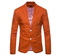 Sporty Jacket Men's White Modern Blazer Men's Slim Fit Cotton Suit Jacket 2 Buttons Groomsmen Suit Jacket Casual Suit Jacket Lapels Lightweight Sports Jacket Business Men's Suit Leisure Jacket, A01
