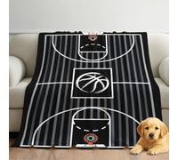 Sporty Modern Sofa Throw Microfiber Warm Cosy Bedding Soft, Basketball Court Couch Blanket Machine Washable No Shedding for Students Teens Gamers 59in × 59in (150cm × 150cm)