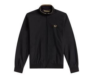 Sporty Nylon Jacket with Striped Hem - male - Fred Perry - Light Jackets - Black - L - Jackets L