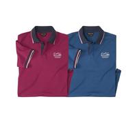 Sporty Polo Shirt Pack of 2 Atlas for Men Mid Navy XXL