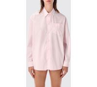 SPORTY & RICH Relaxed Fit Cotton Poplin Shirt with Dropped Shoulders - Size: M - female
