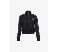 Sporty & Rich Womens Black Cream Country Golf Stripe-trim Woven Jacket Xl