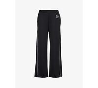 Sporty & Rich Womens Black Cream Straight-leg Mid-rise Woven Trousers Xl