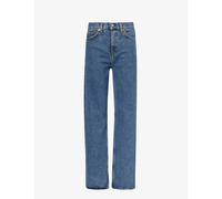 Sporty & Rich Womens Medium Blue Straight-leg High-rise Relaxed-fit Jeans 31