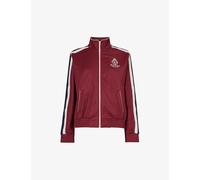 Sporty & Rich Womens Merlot Crown Logo-embroidered Woven Track Jacket S