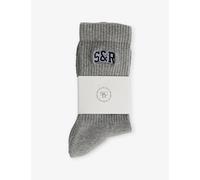 Sporty & Rich Womens Sporty & Rich Duty Ivy Logo Cotton-Blend Socks Heather Gray 1 Size