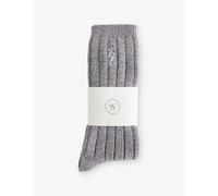 Sporty & Rich Womens Sporty & Rich Src Ribbed Stretch-Wool Blend Socks Cool Gray 1Size