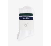 Sporty & Rich Womens Sporty & Rich Tenserif-Logo Cotton Blend Socks White Forest Dark Navy 1 Size