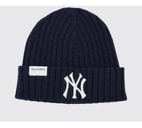 SPORTY & RICH Yankees Serif Ribbed Cashmere Hat - Size: OS - female