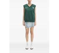 Sporty & Rich Yankees Serif V-neck logo-embroidered top - Green S-M