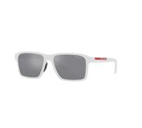 Sporty Rubber Sunglasses in White/Silver - male - Prada - Sunglasses - White - 58 MM - Accessories 58 MM