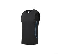 Sporty Sleeveless Top with Side Stitching Detail(Black L)