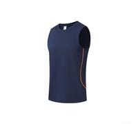 Sporty Sleeveless Top with Side Stitching Detail(Navy M)
