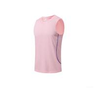 Sporty Sleeveless Top with Side Stitching Detail(Pink M)