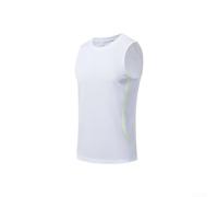Sporty Sleeveless Top with Side Stitching Detail(White M)