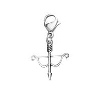 Sportybella Archery Clip on Charm, Zipper Pull, Purse/Lanyard/Case/Bracelet Charm, Archery Charms for DIY Jewelry Making Gifts for Archers, Metal, No Gemstone