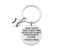Sportybella Baseball Mom or Dad Keychain- Some People Have to Wait Their Entire Lives to Meet Their Favorite Player, I Raised Mine. Gift for Gift for Baseball Mom or Dad