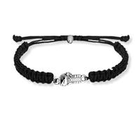 Sportybella Boxing Bracelet, Boxing Gifts, Adjustable Black Woven Cord with Silver Boxer Glove Charm, Boxing Lover Gift, Boxing Fight Fan Gifts