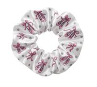 Sportybella Dance Scrunchie - Girls Dance Hair Accessories - Dancer Premium Velvet Elastic Scrunchie - Gift For Dancers (Ballet Slippers)