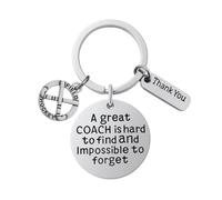 Sportybella Field Hockey Coach Keychain, Field Hockey Coach Gifts, Great Coach is Hard to Find But Impossible to Forget Keychain for Men and Women
