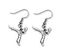 Sportybella Martial Arts Earrings, Martial Arts Belt Charm Dangle Earrings, Karate, Jiu Jitsu, and Taekwondo Girls Karate Gifts or Jiu Jitsu Present, .5 inches, Silver Plated Stainless Steel, No