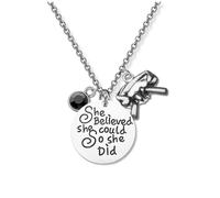 Sportybella Martial Arts Necklace, She Believed She Could So She Did Black Belt Keychain, Martial Arts Gift