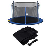 SPORTYOUTH Trampoline Replacement Net Safety Enclosure for 14 ft 4 Straight Poles Round Frame Trampoline, Breathable Weather-Resistant Tear-Proof Netting with Adjustable Straps, NET ONLY