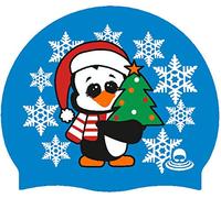 SportySwim 100% Silicone Festive Christmas Swimming Cap, Comfortable, Easy-On/Off Design Swim Cap - Penguin