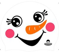 SportySwim 100% Silicone Festive Christmas Swimming Cap, Comfortable, Easy-On/Off Design Swim Cap - Snowman Face