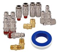 SPORWAY 19pcs 1/4" BSP Euro Air Fitting: Style Air Compressor Fittings, Nickel-Plated Euro Hose Connectors Air Coupler and Plug Set, for Pneumatic Tools